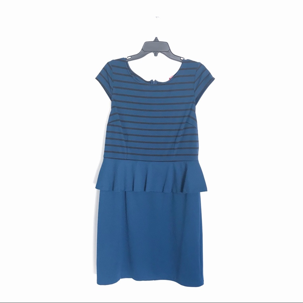 Striped blue Elle peplum dress